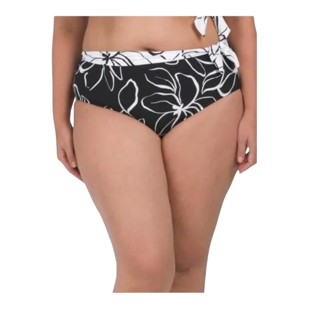 LA BLANCA Moonlit Side Tie High Waist Bikini Bottom NWT